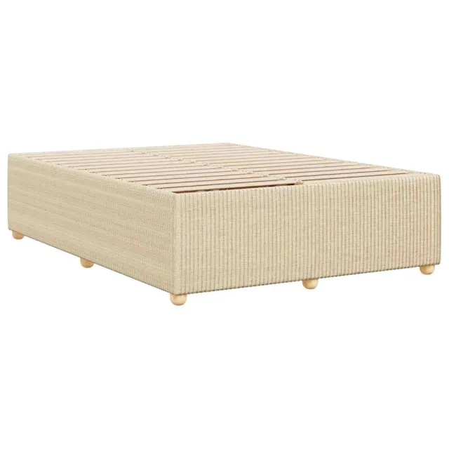 Cadre de lit sans matelas crème 140x200 cm tissu