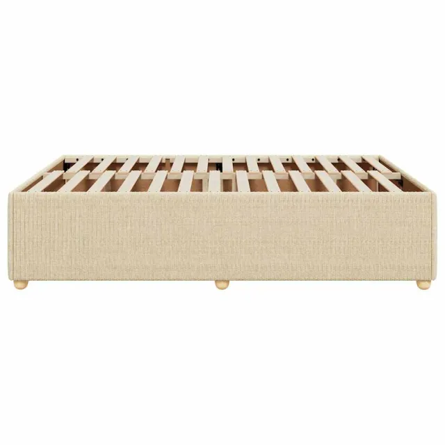 Cadre de lit sans matelas crème 140x200 cm tissu