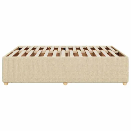 Cadre de lit sans matelas crème 140x200 cm tissu