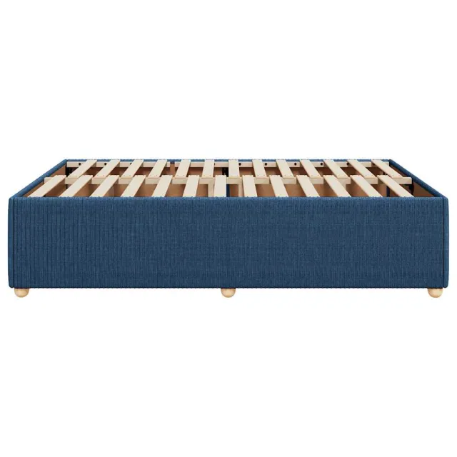 Cadre de lit sans matelas bleu 140x200 cm tissu