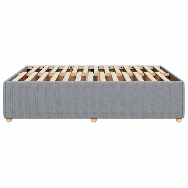 Cadre de lit sans matelas gris clair 160x200 cm tissu