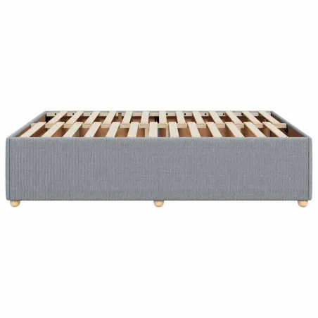 Cadre de lit sans matelas gris clair 160x200 cm tissu