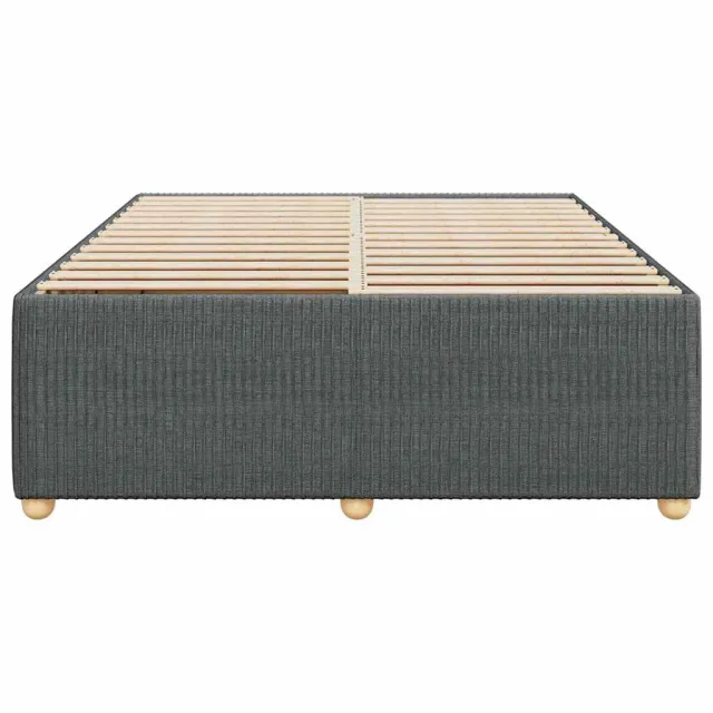 Cadre de lit sans matelas gris foncé 160x200 cm tissu