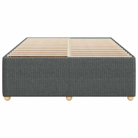 Cadre de lit sans matelas gris foncé 160x200 cm tissu