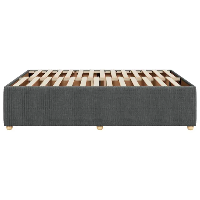 Cadre de lit sans matelas gris foncé 160x200 cm tissu