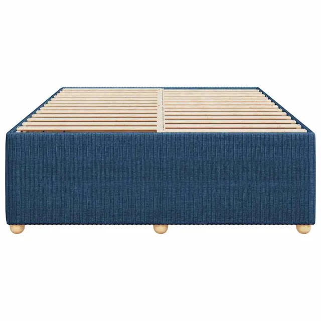 Cadre de lit sans matelas bleu 160x200 cm tissu