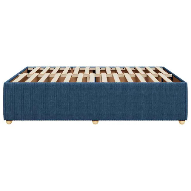 Cadre de lit sans matelas bleu 160x200 cm tissu