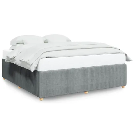Cadre de lit sans matelas gris clair 180x200 cm tissu 2