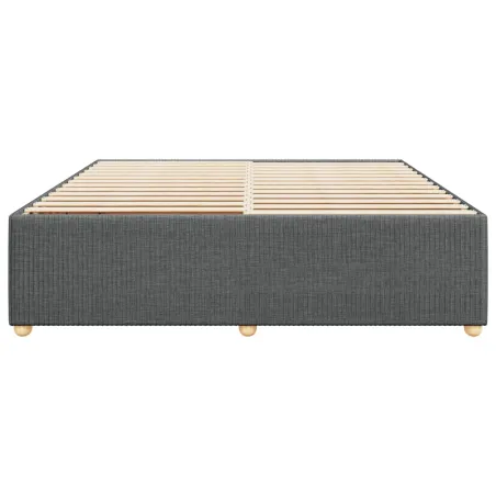 Cadre de lit sans matelas gris foncé 180x200 cm tissu