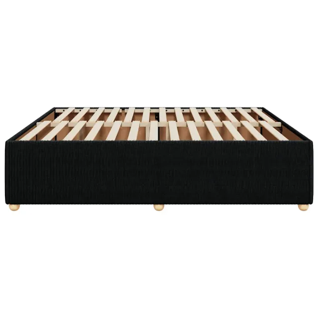 Cadre de lit sans matelas noir 180x200 cm tissu