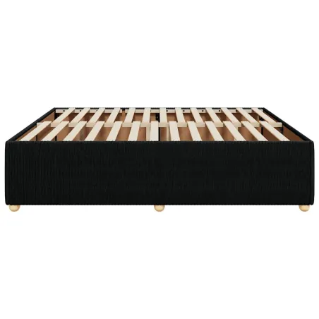 Cadre de lit sans matelas noir 180x200 cm tissu