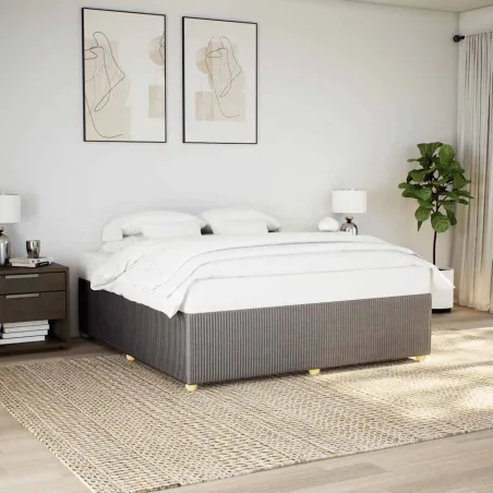 Cadre de lit sans matelas taupe 180x200 cm tissu