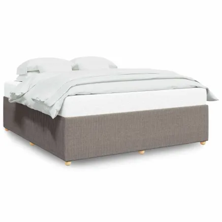 Cadre de lit sans matelas taupe 180x200 cm tissu 2