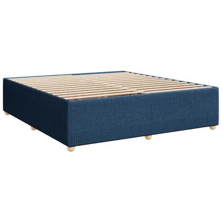 Cadre de lit sans matelas bleu 180x200 cm tissu