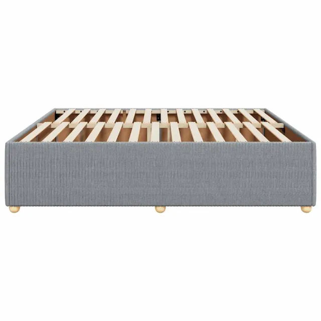 Cadre de lit sans matelas gris clair 200x200 cm tissu