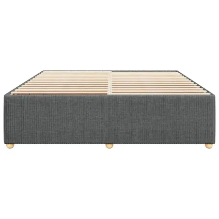 Cadre de lit sans matelas gris foncé 200x200 cm tissu