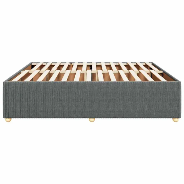 Cadre de lit sans matelas gris foncé 200x200 cm tissu