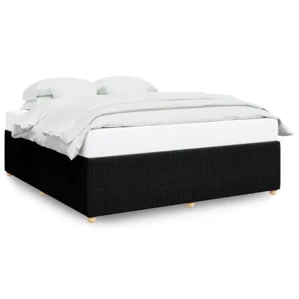 Cadre de lit sans matelas noir 200x200 cm tissu 2