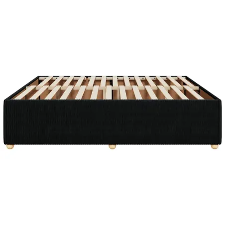 Cadre de lit sans matelas noir 200x200 cm tissu