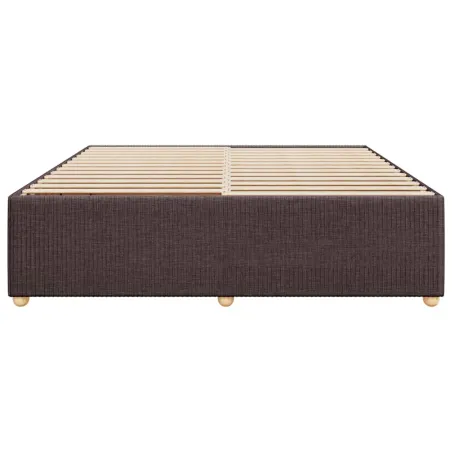 Cadre de lit sans matelas marron foncé 200x200 cm tissu