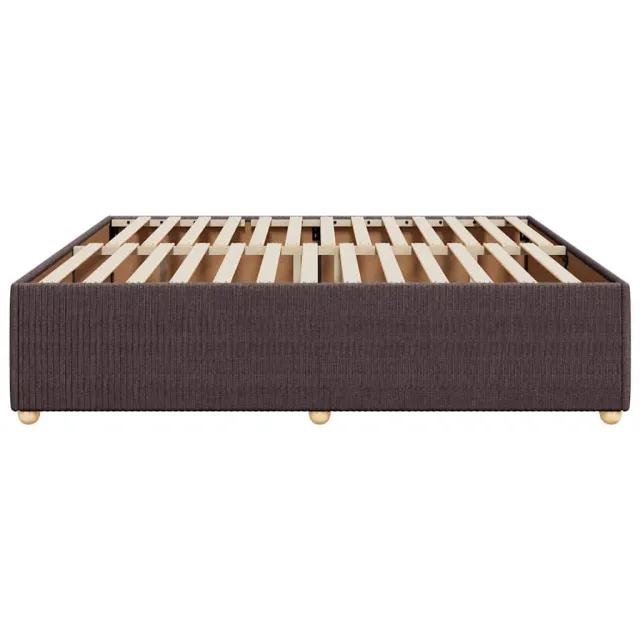 Cadre de lit sans matelas marron foncé 200x200 cm tissu