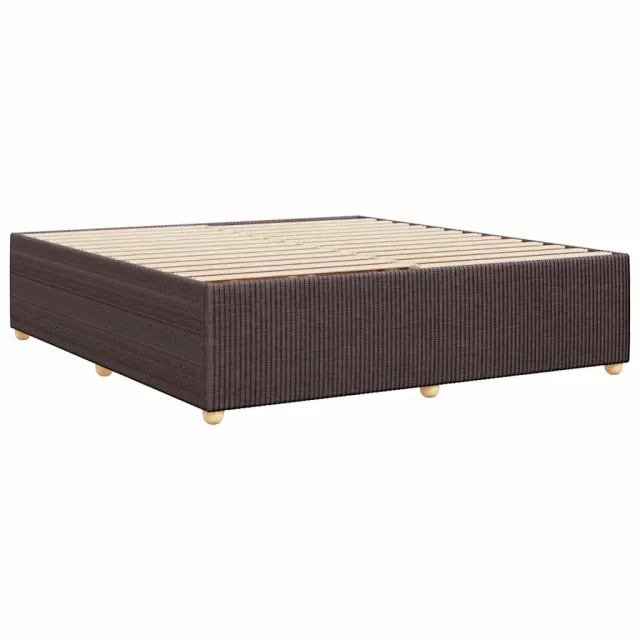 Cadre de lit sans matelas marron foncé 200x200 cm tissu