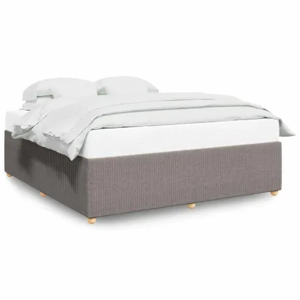 Cadre de lit sans matelas taupe 200x200 cm tissu 2