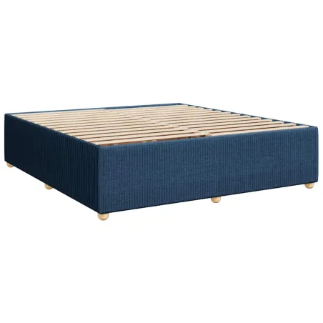 Cadre de lit sans matelas bleu 200x200 cm tissu