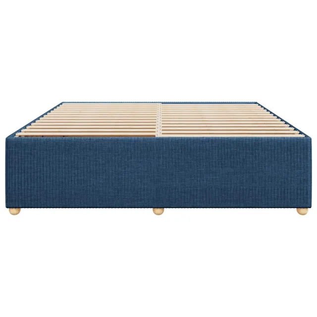 Cadre de lit sans matelas bleu 200x200 cm tissu