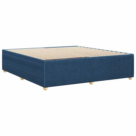 Cadre de lit sans matelas bleu 200x200 cm tissu
