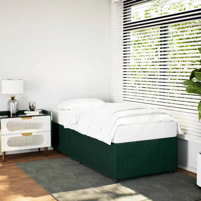 Cadre de lit sans matelas vert foncé 80x200 cm velours