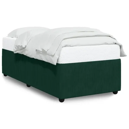 Cadre de lit sans matelas vert foncé 80x200 cm velours 2