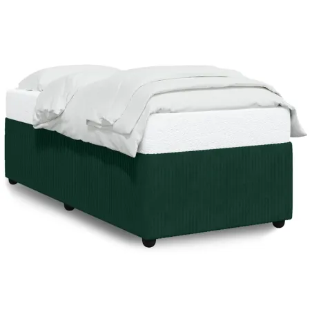 Cadre de lit sans matelas vert foncé 80x200 cm velours