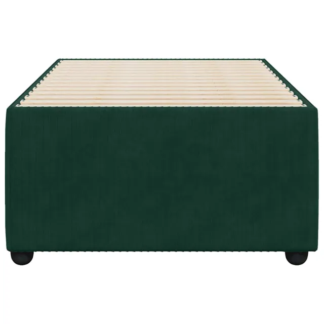 Cadre de lit sans matelas vert foncé 80x200 cm velours