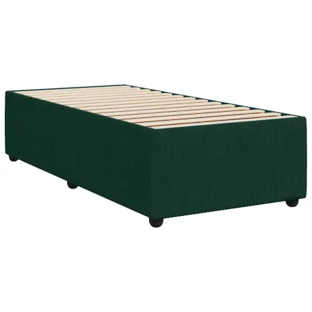 Cadre de lit sans matelas vert foncé 80x200 cm velours