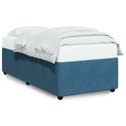 Cadre de lit sans matelas bleu 80x200 cm velours 2