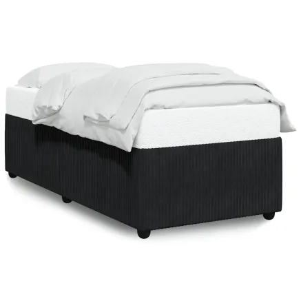 Cadre de lit sans matelas noir 90x190 cm velours 2