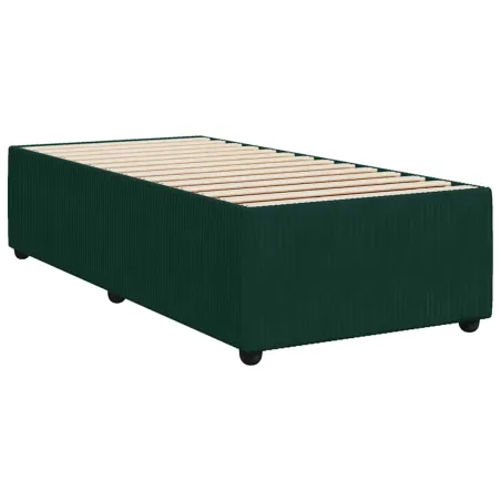 Cadre de lit sans matelas vert foncé 90x190 cm velours