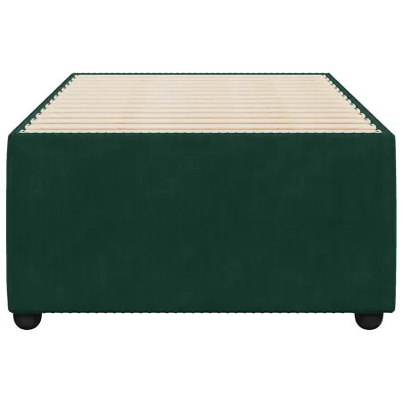 Cadre de lit sans matelas vert foncé 90x190 cm velours