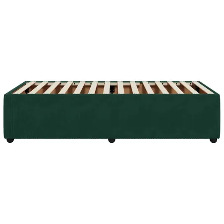 Cadre de lit sans matelas vert foncé 90x190 cm velours