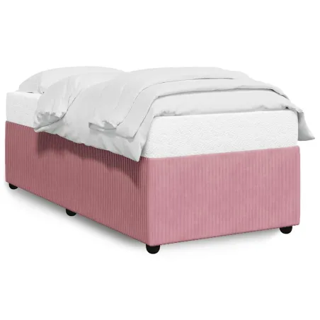 Cadre de lit sans matelas rose 90x190 cm velours