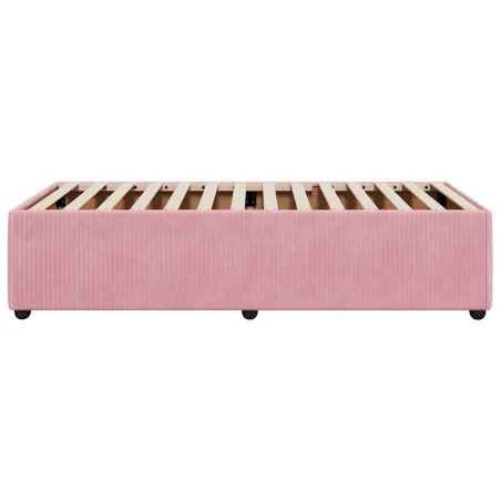 Cadre de lit sans matelas rose 90x190 cm velours