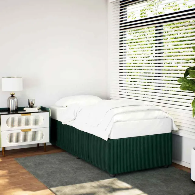 Cadre de lit sans matelas vert foncé 90x200 cm velours