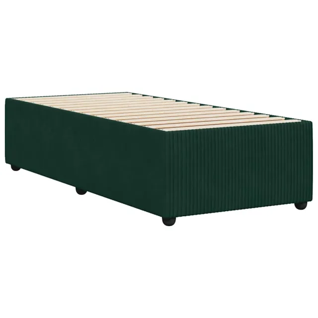 Cadre de lit sans matelas vert foncé 90x200 cm velours