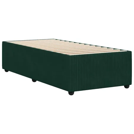 Cadre de lit sans matelas vert foncé 90x200 cm velours