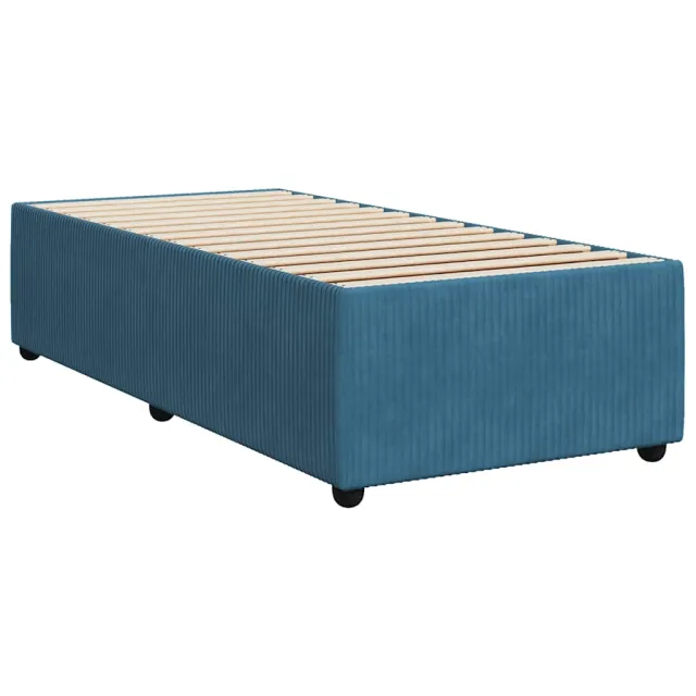 Cadre de lit sans matelas bleu 90x200 cm velours