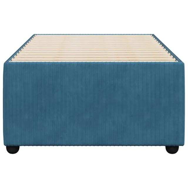 Cadre de lit sans matelas bleu 90x200 cm velours