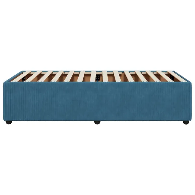 Cadre de lit sans matelas bleu 90x200 cm velours