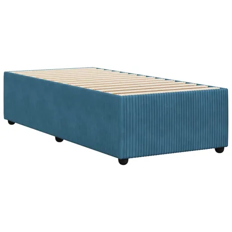 Cadre de lit sans matelas bleu 90x200 cm velours