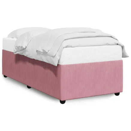 Cadre de lit sans matelas rose 90x200 cm velours 2